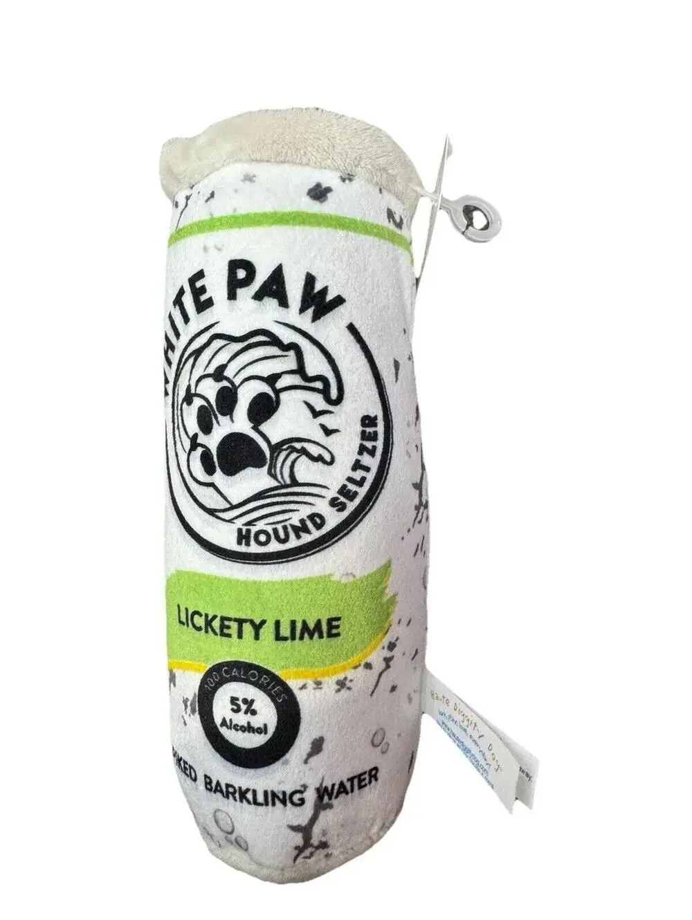 (RGB4) Haute Diggity Dog White Paw Hound Seltzer Lickety Lime Plush Toy NWT